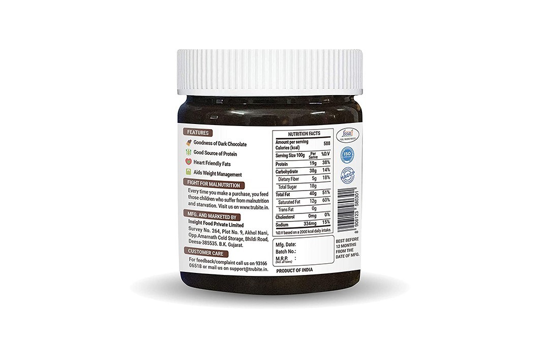 Trubite Chocolate Peanut Butter Crunchy Choco Delight   Plastic Jar  350 grams